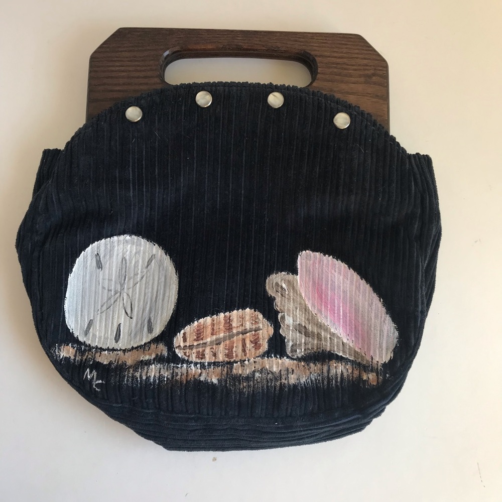 Vintage Wood Handled Handbag